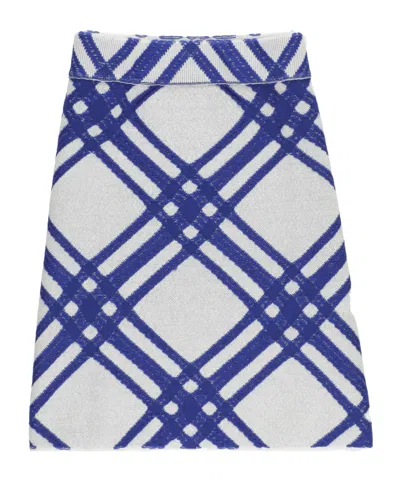 Burberry High-waisted Plaid Skirt In Blue