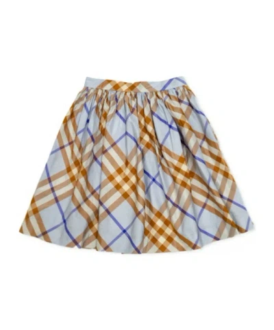 Burberry High-waisted Plaid Skirt In Gray