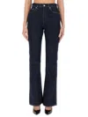 Burberry Logo Patch Flared-leg Jeans In Blue