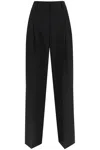 Burberry Woman Black Wool Blend Wide-leg Pant In Black