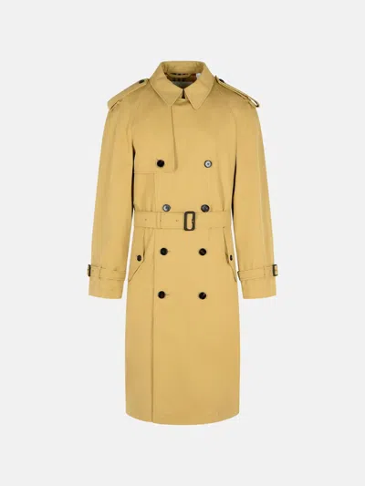 Burberry 'highbury' Beige Cotton Trench Coat In Sand