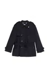 Burberry Double-breasted Coat In Black