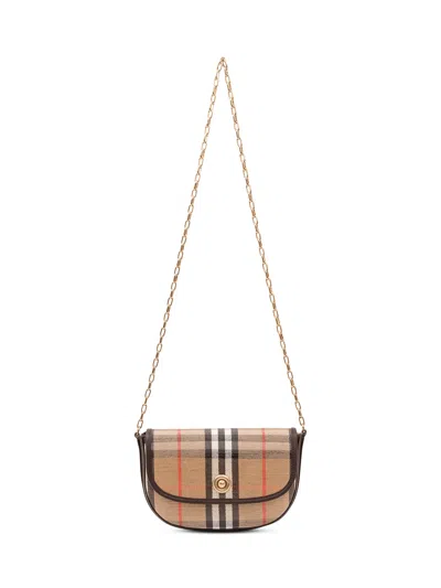 Burberry High-end Chain Clutch In Sand
