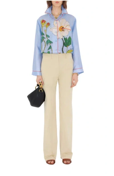 Burberry Highgrove Cascading Flowers Silk Pyjama Shirt In Multi