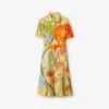Burberry Highgrove Cascading Flowers Silk Shirt Dress