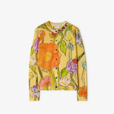 Burberry Highgrove Cascading Flowers Wool Cardigan