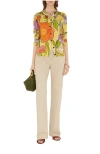 Burberry Highgrove Cascading Flowers Wool Cardigan In Yellow