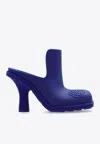Burberry X Harrods Exclusive Rubber Highland Heeled Mules 90 In Blue