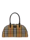 Burberry Highland Beige Handbag With Ekd Patch On The Front And All-over Check Motif In Cotton Blend Woman