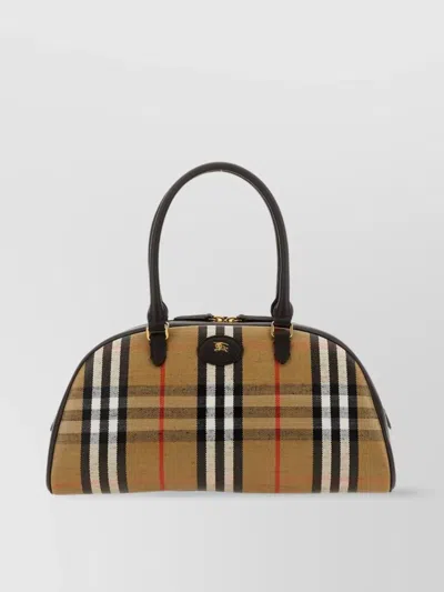 Burberry "highland" Check Pattern Bag With Adjustable Strap In Brown