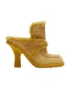 Burberry Highland Shearling-trim Suede Mules In Brown