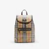 Burberry Highlands Coated Canvas Backpack With Front Logo In Brown