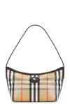 Burberry Womens Sand Mini Highlands Waxed-cotton Baguette Shoulder Bag In Neutral