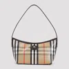 Burberry Womens Sand Mini Highlands Waxed-cotton Baguette Shoulder Bag In Multi