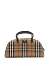 Burberry Highland Beige Handbag With Ekd Patch On The Front And All-over Check Motif In Cotton Blend Woman In Neutral