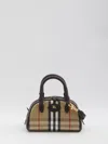 Burberry Check Coated Canvas Shoulder Bag In Nude