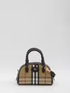 Burberry Mini Highlands Bowling Handbag And Handles In Neutral