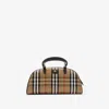 Burberry Highland Beige Handbag With Ekd Patch On The Front And All-over Check Motif In Cotton Blend Woman In Neutral