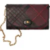 Burberry Highlands Chain Strap Wallet In Purple
