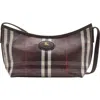 Burberry Highlands Check Coated Canvas Baguette Bag In Brown