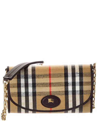 Burberry Highlands Check E-canvas & Leather Wallet On Chain (authentic Pre-  Loved) In Purple