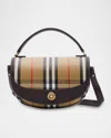Burberry Check Motif Crossbody Handbag With Removable Strap In Nude