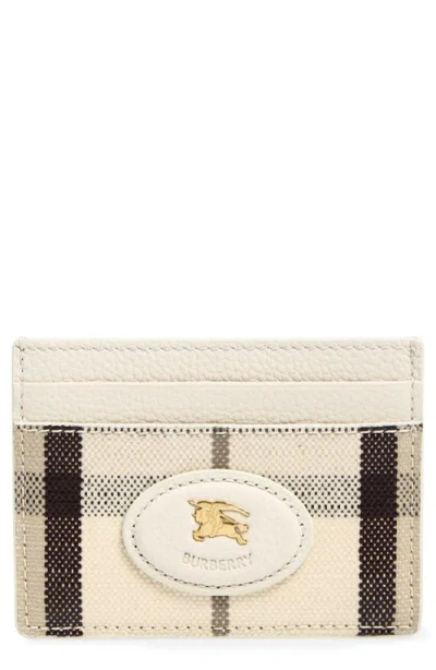 Burberry Highlands Check Mixed Media Card Case In Nude
