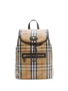 Burberry Highlands Coated Canvas Backpack With Front Logo In Multi