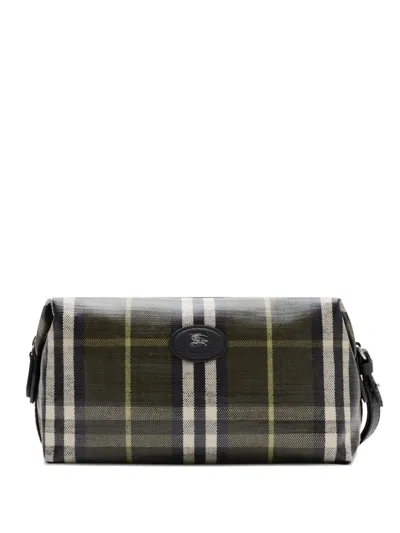 Burberry Highlands Checked Pouch In Green