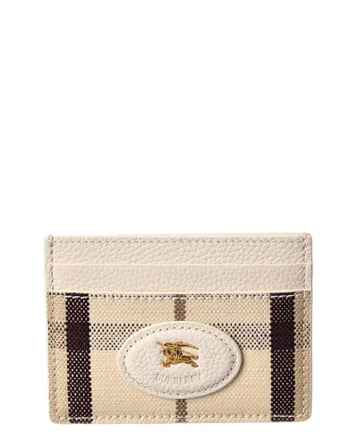 Burberry Highlands Coated Canvas & Leather Card Case In Brown