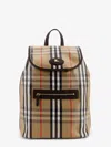 Burberry Highlands Coated Canvas Backpack With Front Logo In Sand