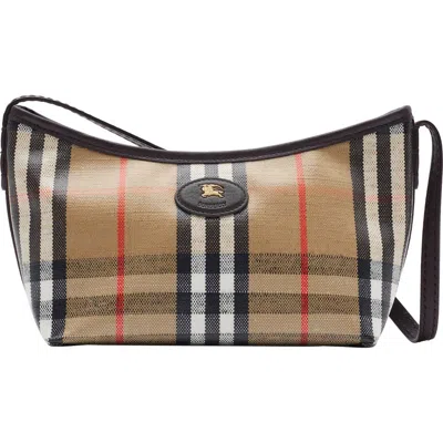 Burberry Highlands Coated Canvas Baguette Shoulder Bag
