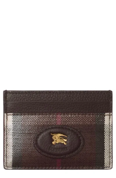 Burberry Highlands Coated Canvas Card Case In Brown