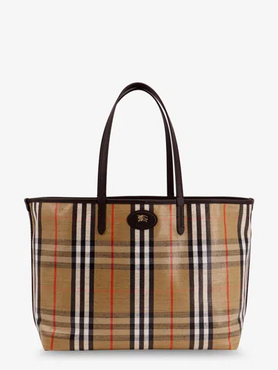 Burberry Highlands Coated Canvas Shoulder Bag In Sand