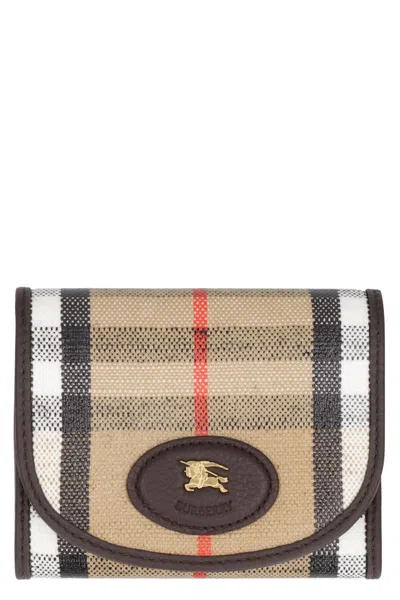 Burberry Highlands Coated Canvas Wallet In Brown