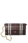 Burberry Highlands Coated Canvas Wallet On A Chain In Brown