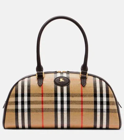 Burberry Highlands Checked Jacquard Tote Bag In Brown