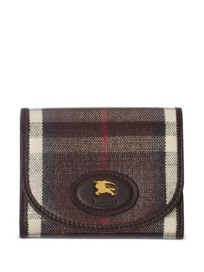 Burberry Highlands Compact Leather Wallet In Brown
