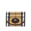 Burberry Women 'highlands Compact' Beige Wallet With Ekd Patch On The Front And Check Motif In Cotto In Multi