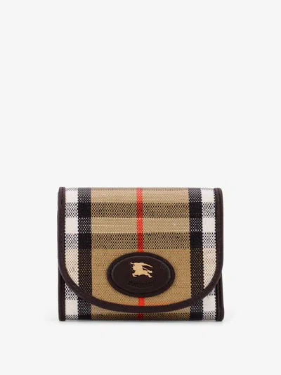 BURBERRY HIGHLANDS COMPACT WALLET WITH LEATHER INSERTS