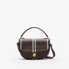 Burberry Womens Mahogany Highlands Check Cotton-blend Cross-body Bag In Brown