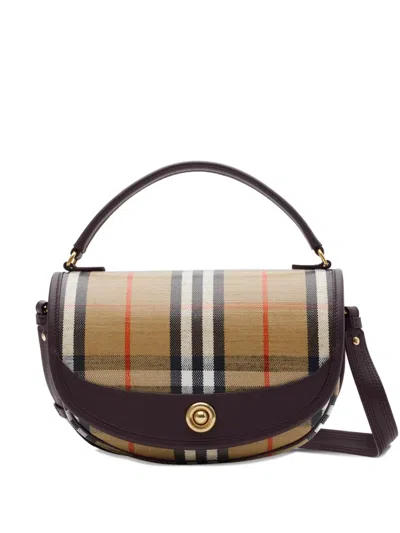 Burberry Women Highlands Crossbody Bag With Check Motif In Multi