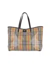 Burberry Womens Highlands Medium Cotton-blend Tote Bag Sand In Neutral