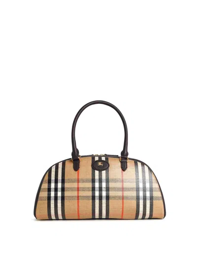 BURBERRY HIGHLANDS LEATHER BLEND BOWLING BAG