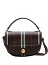 Burberry Womens Mahogany Highlands Check Cotton-blend Cross-body Bag In Brown