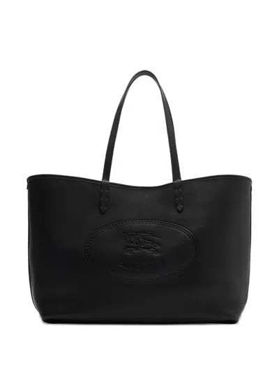 Burberry Highlands Tote Bag Mit Logo-prägung In Black