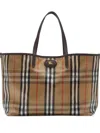 Burberry Medium Tote Bag Highlands Rectangular Check In Brown