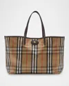 Burberry Medium Tote Bag Highlands Rectangular Check In Brown