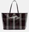 Burberry Embroidered Canvas Medium Highlands Shopping Bag In Multi