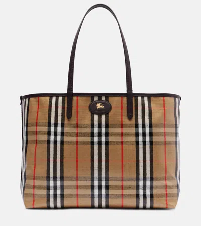 Burberry Highlands Medium Jacquard Tote Bag In Sand